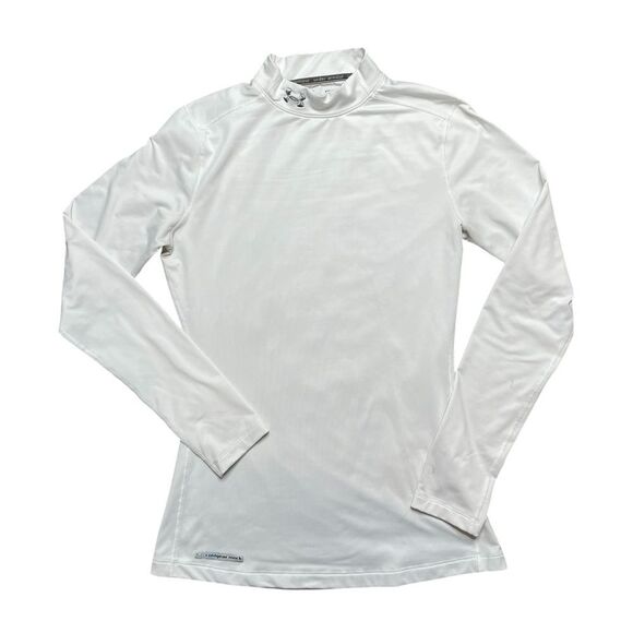 UNDER ARMOUR Coldgear Mick Neck Long Sleeve Shirt White - Picture 1 of 8